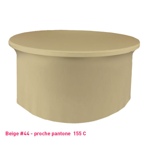 Nappe lycra pour table ronde beige