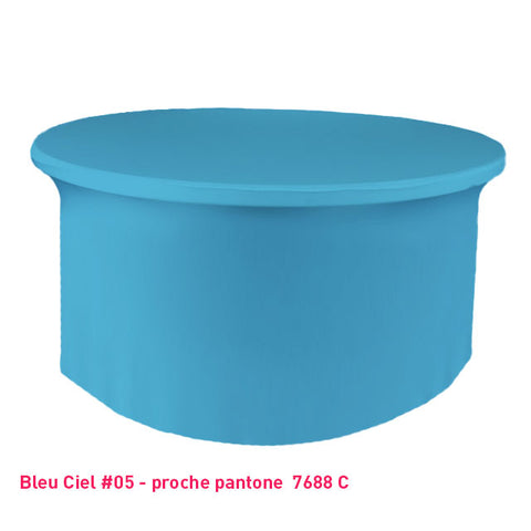 Nappe lycra pour table ronde bleu ciel