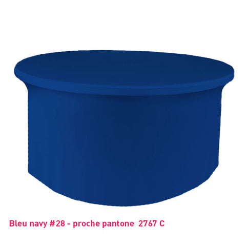Nappe lycra pour table ronde bleu navy