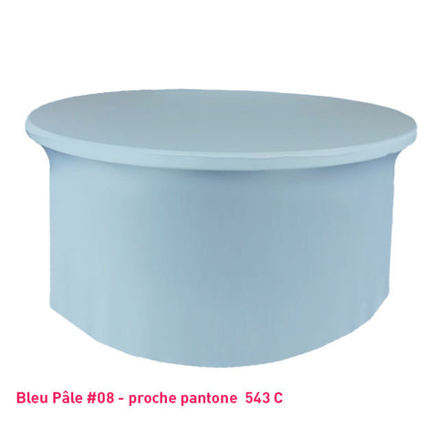 Nappe lycra pour table ronde bleu pâle