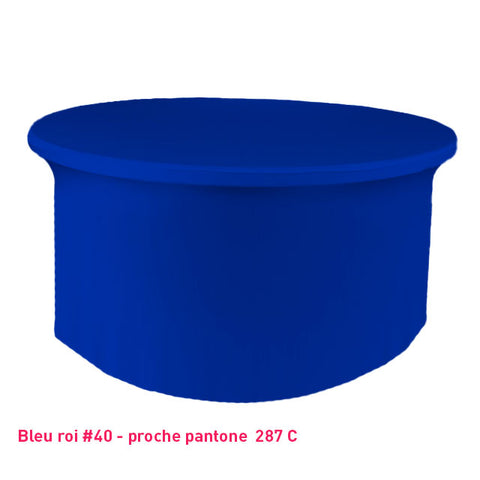 Nappe lycra pour table ronde bleu roi