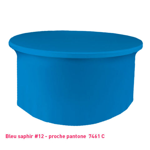 Nappe lycra pour table ronde bleu saphir