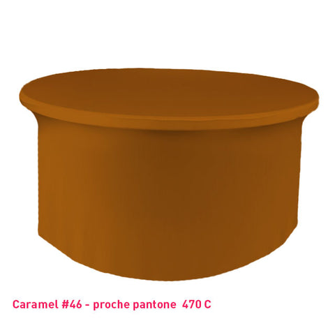 Nappe lycra pour table ronde caramel