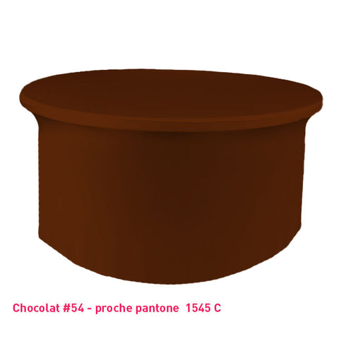 Nappe lycra pour table ronde marron foncé (chocolat)