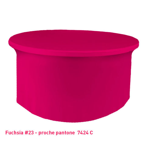 Nappe lycra pour table ronde fuchsia