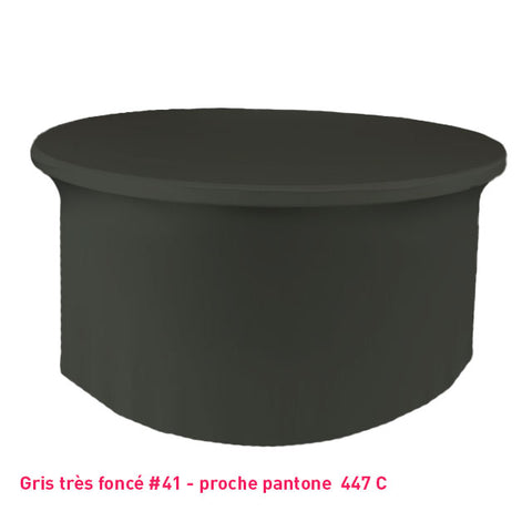 Nappe lycra pour table ronde gris très foncé