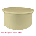Nappe lycra pour table ronde ivoire