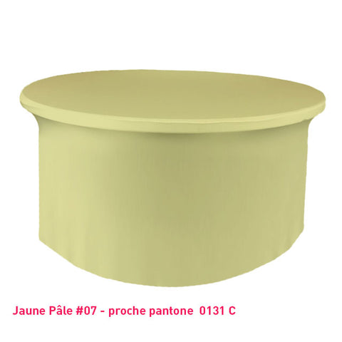 Nappe lycra pour table ronde jaune pâle