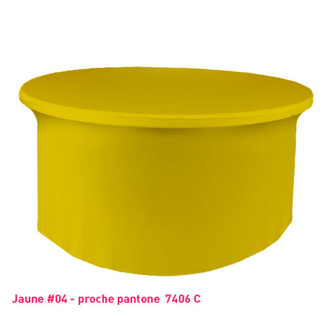 Nappe lycra pour table ronde jaune vif