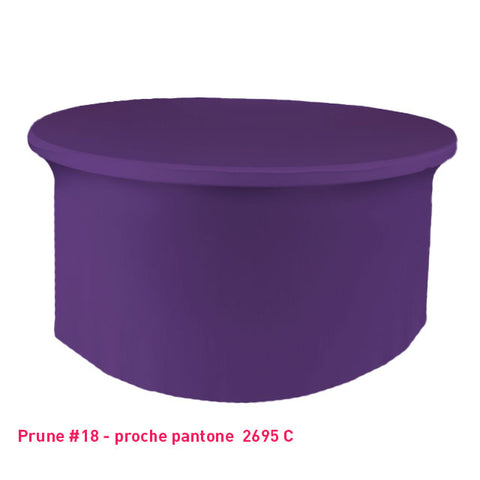 Nappe lycra pour table ronde prune