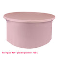 Nappe lycra pour table ronde rose pâle