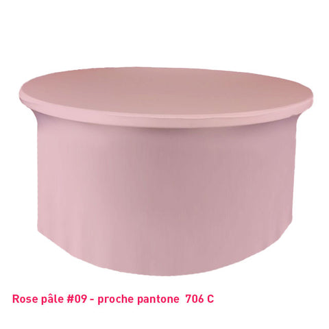Nappe lycra pour table ronde rose pâle