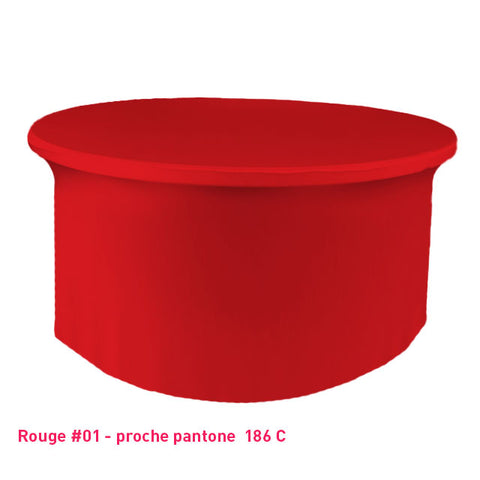 Nappe lycra pour table ronde rouge vif