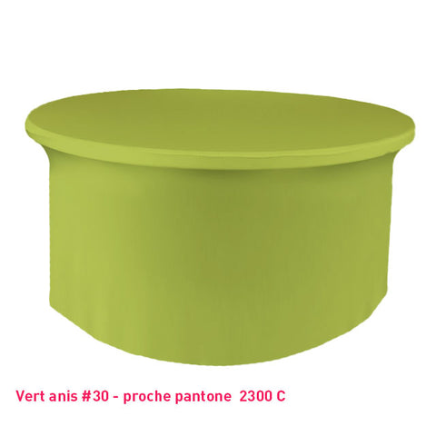 Nappe lycra pour table ronde vert anis