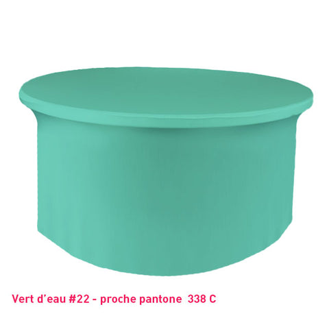 Nappe lycra pour table ronde vert d'eau