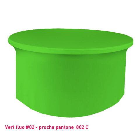 Nappe lycra pour table ronde vert fluo