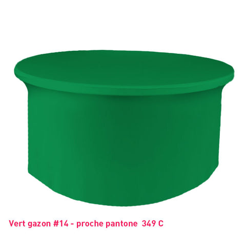 Nappe lycra pour table ronde vert gazon
