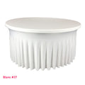 Housse de table ronde avec juponnage blanche