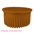 Housse de table ronde avec juponnage marron clair (caramel)