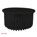 Housse de table ronde avec juponnage noire