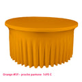 Housse tombante plissée pour table ronde orange