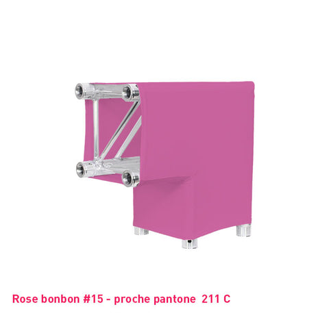 Housse de structure truss rose bonbon pour angle L