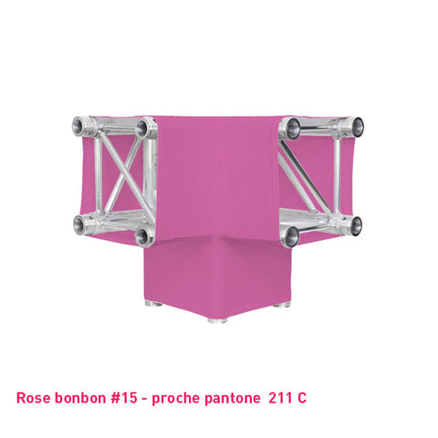 Housse lycra rose bonbon pour structure aluminium truss Angle Y 