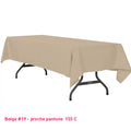 Nappe rectangle beige pour mariage et réception