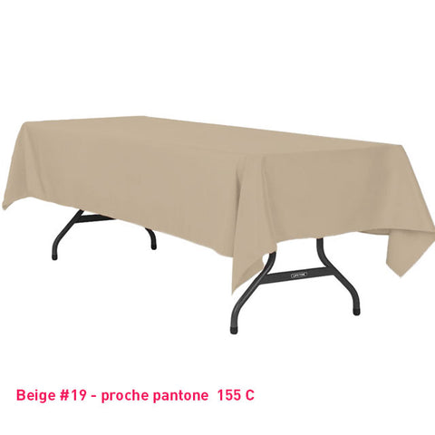 Nappe rectangle beige pour mariage et réception