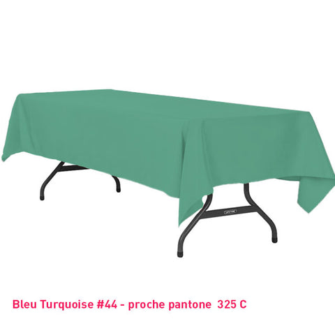 Nappe rectangle bleu turquoise pour mariage et réception