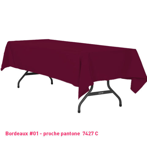 Nappe rectangle bordeaux pour mariage et réception