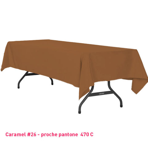 Nappe rectangle caramel pour mariage et réception