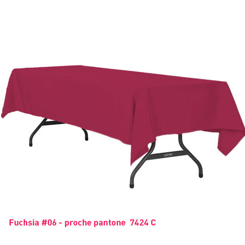Nappe rectangle fuchsia pour mariage et réception