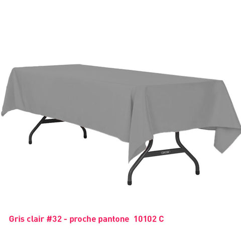 Nappe rectangle gris argent pour mariage et réception