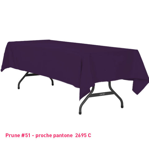 Nappe rectangle prune pour mariage et réception
