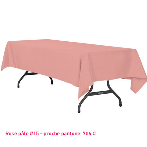 Nappe rectangle rose pâle pour mariage et réception