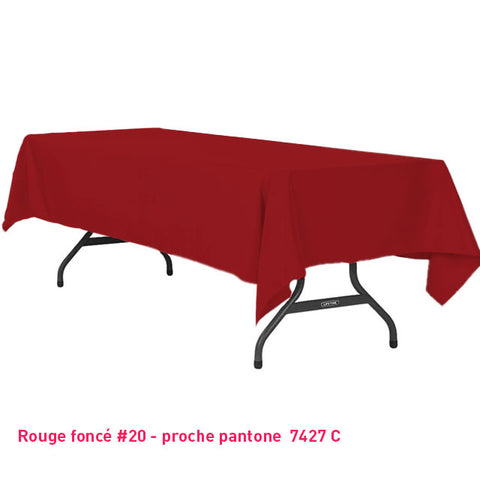 Nappe rectangle rouge foncé pour mariage et réception