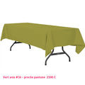 Nappe rectangle vert anis pour mariage et réception