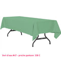 Nappe rectangle vert d'eau pour mariage et réception