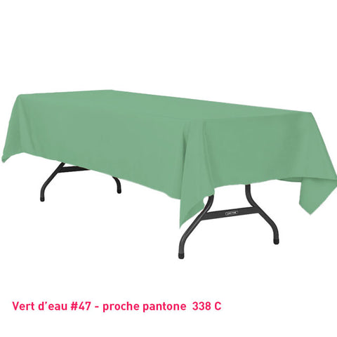 Nappe rectangle vert d'eau pour mariage et réception