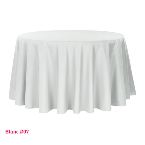 Nappe de mariage pour table ronde blanche