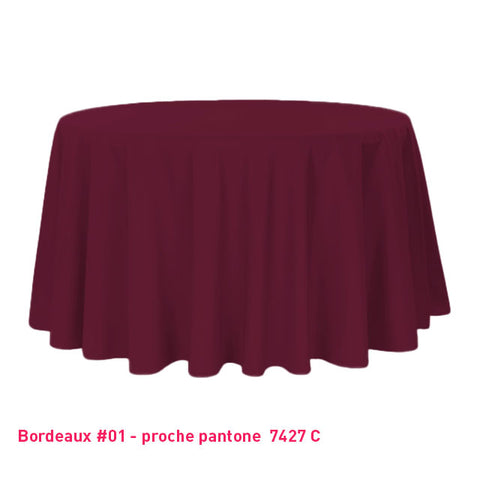 Nappe pour table ronde bordeaux