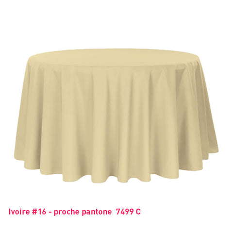 Nappe pour table ronde ivoire