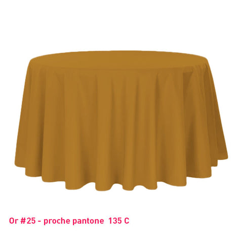 Nappe pour table ronde jaune or