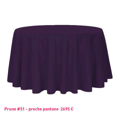 Nappe pour table ronde prune