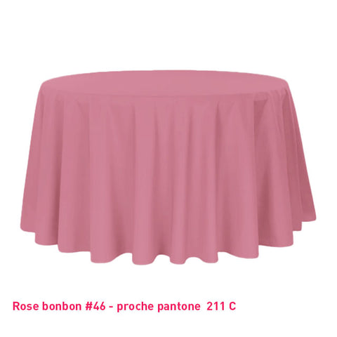 Nappe pour table ronde rose bonbon