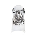 Nœud de chaise baroque noir et blanc damassé